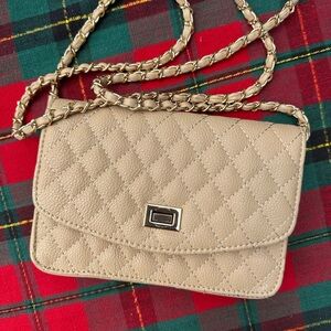 Elegant Beige Quilted Chain Bag